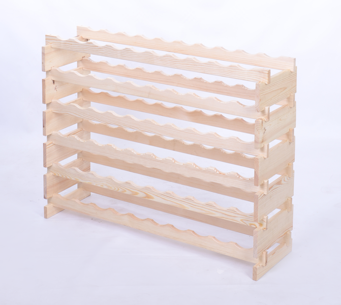 Weinregal VINOTECA FLEX PRO HxBxT 79x103x28cm 60 Flaschen auf 6 Ebenen Massives Kiefernholz Natur unbehandelt