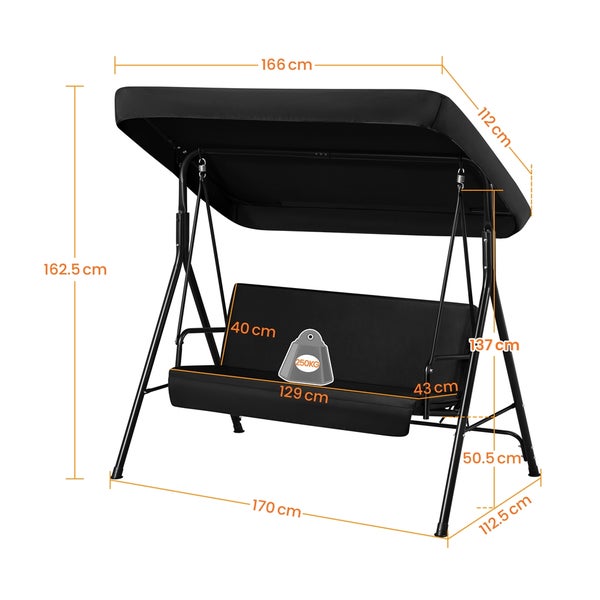 Maße einer Gartenschaukel