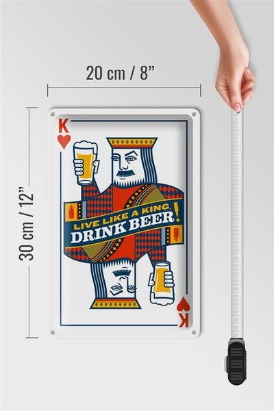 Blechschild Spruch 20x30cm Bier König drink Beer King