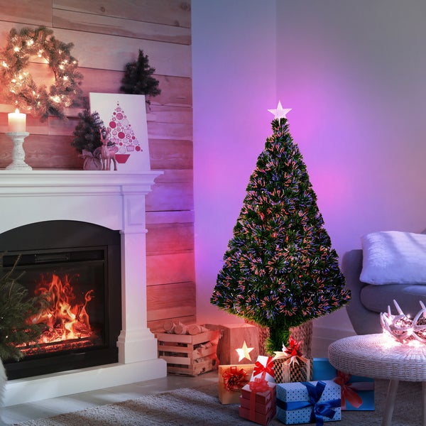 HOMCOM Weihnachtsbaum, Ø70 x H120 cm, Metall, Grün