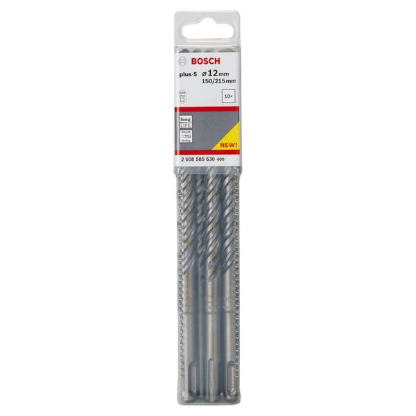 Bosch 10x Hammerbohrer SDS plus-5 12 x 150 x 215 mm - 2608585630
