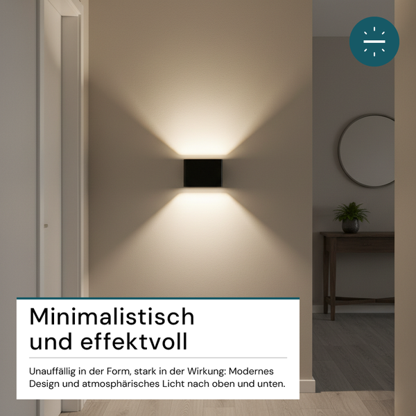 Quadratische Wandleuchte für stimmungsvolle Beleuchtung im Raum