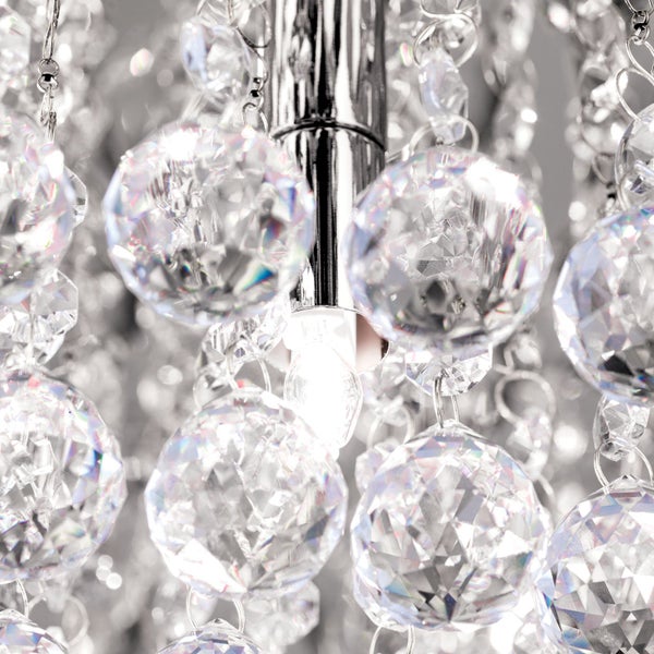 Deckenluster Kristall 6-flammig silber