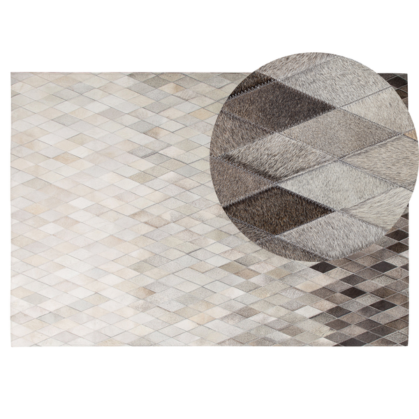 Teppich MALDAN Beige 140 x 200 cm Echtleder