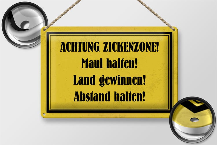 Blechschild Spruch 30x20cm Achtung Zickenzone Schild