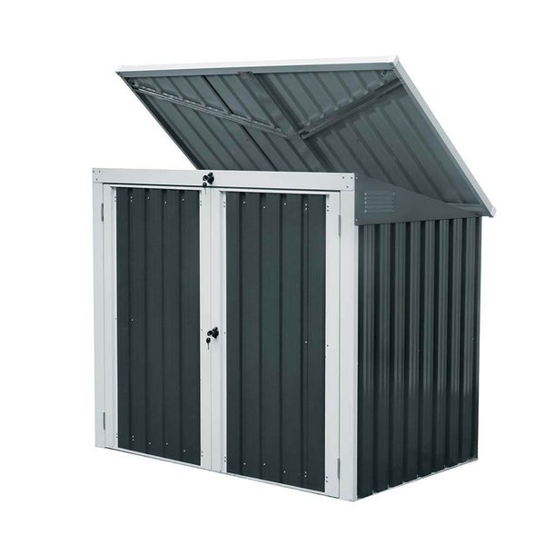 Home Deluxe - Mülltonnenbox BASURA M - Maße 158 x 101 x 134 cm, Raumfläche 1,3 m² - für 2x 240 L Mülltonnen I Mülltonnenbox, Gartenbox