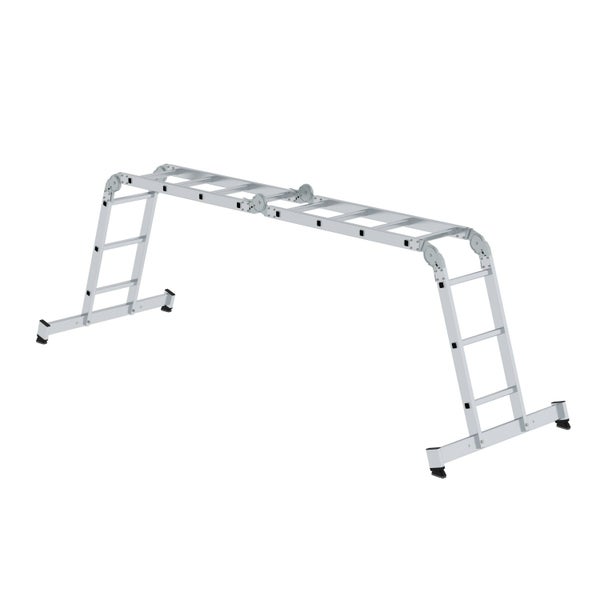 PROREGAL Vielzweckleiter 4-Teilig mit Traverse 2 x 3 & 2 x 4 Sprossen