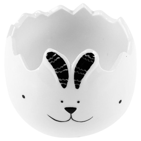 Keramik-Übertopf im Design eines Hasen in einem zerbrochenen Ei