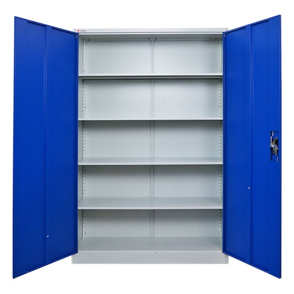 Offener Stahlschrank mit Einlegeböden