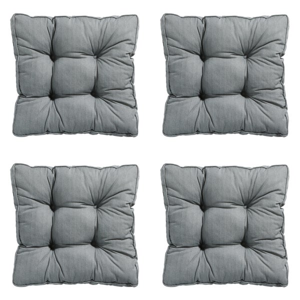 Sitzkissen Florance Basic grau - ca. 47x47 cm - 4er-Set