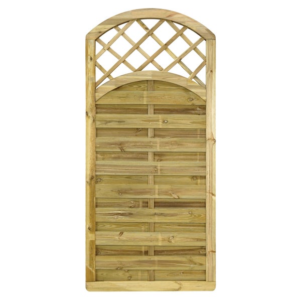 Gartenzaunelement aus Holz mit Rankgitter