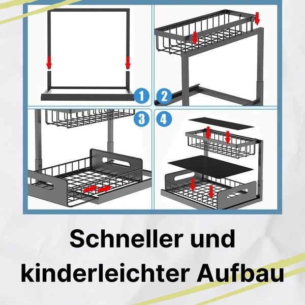 Montageanleitung für ein Regal mit mehreren Ebenen