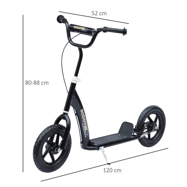 HOMCOM Kinderroller, L120 x B52 x H80-88 cm, Stahl, PVA, EVA, Schwarz