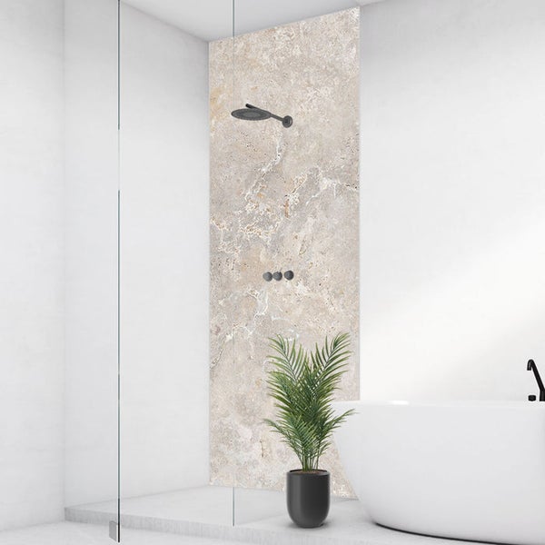 Naturstein, 150x255cm, fugenlose Wandpaneele aus Alu-Verbund 3mm, Duschrückwand