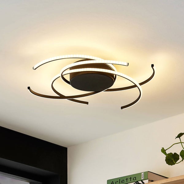 Lindby LED Deckenleuchte Hamza dimmbar (Modern) in Schwarz aus Metall (3 flammig, ) - Lampe Deckenlampe Wohnzimmerleuchte