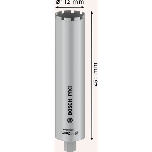 Bosch Pro Bohrkronen-Aufsatz, Durchmesser 112 mm, Länge 450 mm