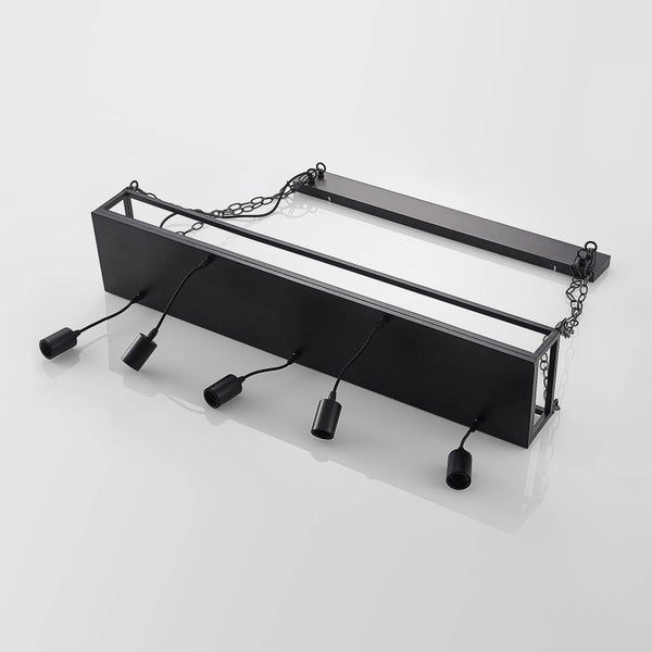 Lindby Pendelleuchte Kirista (Retro, Vintage Antik) in Schwarz aus Metall (5 flammig E27) - Deckenlampe Esstischlampe Hängelampe Hängeleuchte Wohnzimmerleuchte