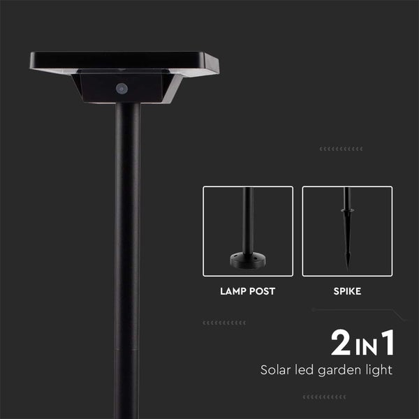 Solar LED Gartenleuchte mit Lampenpfosten und Erdspieß