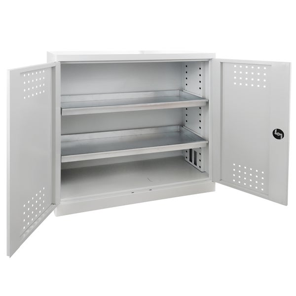 PROREGAL Gefahrstoffschrank Small HxBxT 100 x 100 x 50 cm Lichtgrau