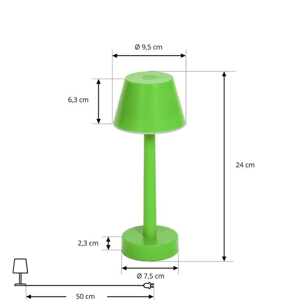 Lindby LED Akkutischlampe dimmbar, RGBW Funktion Akku Tischlampe kabellos mit Touchdimmer aufladbare tragbare Tischleuchte Akkulampe Garten IP44