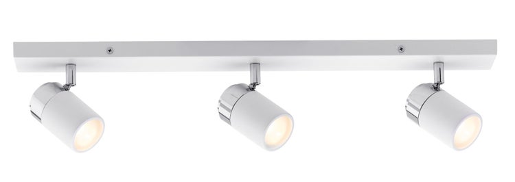 Spotlight Zyli IP44 GU10 230V max. 3x10W dimmbar Weiß, Chrom
