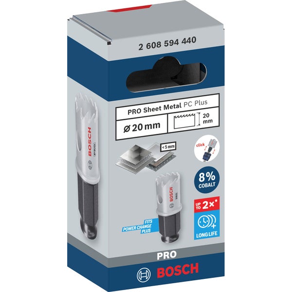 Bosch Pro Sheet Metal PC Plus Lochsäge, 20 Millimeter, Verpackung