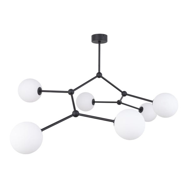 Moderne Pendelleuchte mit mehreren Leuchtkörpern in Kugelform