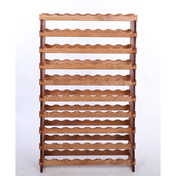 Weinregal VINOTECA FLEX PRO HxBxT 135x84x28cm 80 Flaschen auf 10 Ebenen Massives Kiefernholz Braun geölt