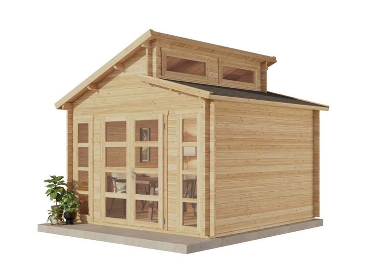 Alpholz Gartenhaus Vinea aus Massiv-Holz, Gerätehaus mit 40 mm Wandstärke, Garten Holzhaus inklusive Montagematerial, Geräteschuppen Größe: 350 x 350 cm, Doppel-Pultdach