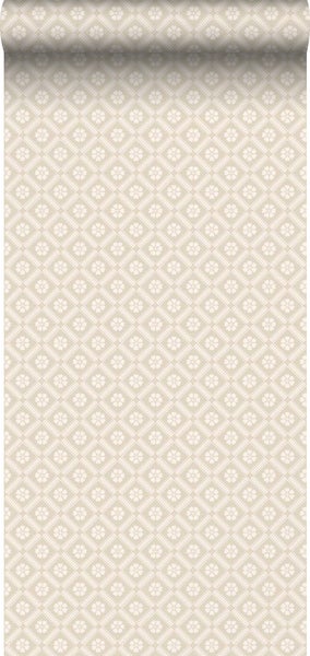 Borastapeter Tapete Fliesenmuster Beige - 53 cm x 10.05 m - 660579