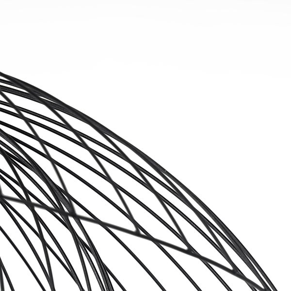 Detailaufnahme eines Lampenschirms aus Metalldraht