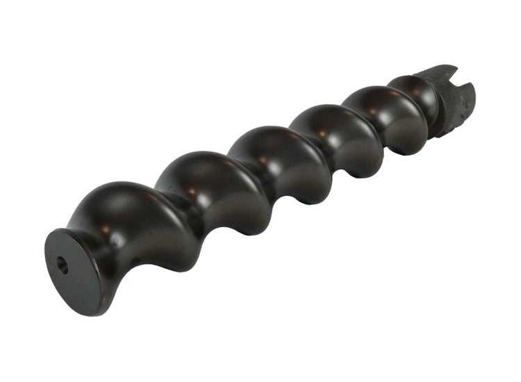 Rotor für eine Mörtelpumpe aus Metall in Schneckenform.