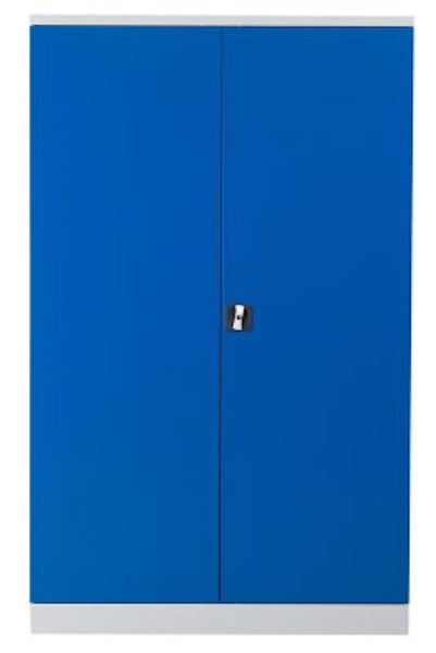 PROREGAL Stahlschrank Bee 4 Fachböden HxBxT 195 x 120 x 42 cm Verzinktes Fachbodenmaterial Grau & Blau