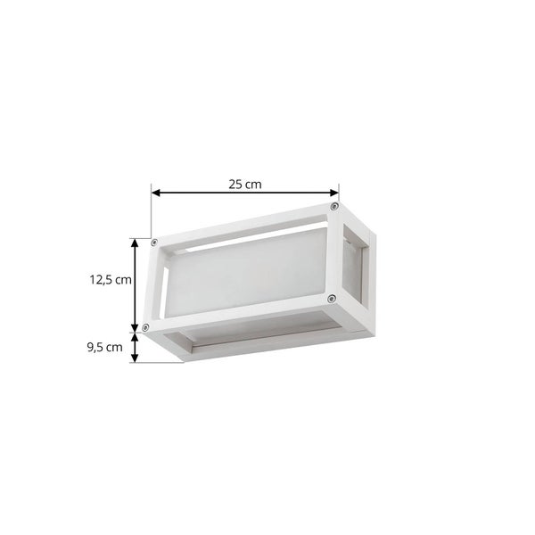 Lucande Wandleuchte außen Aurelien (spritzwassergeschützt (Modern) in Weiß aus Aluminium (1 flammig, E27) - Außenwandleuchten Wandlampe Led Außenlampe Outdoor für Außenwand/Hauswand