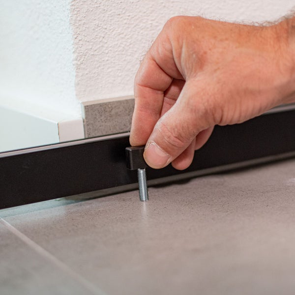 Schiebetür Glas Komplettset Tür Glasschiebetür gerahmt schwarz klarglas 880x2035 Nischentür  -  beidseitiger SoftClose