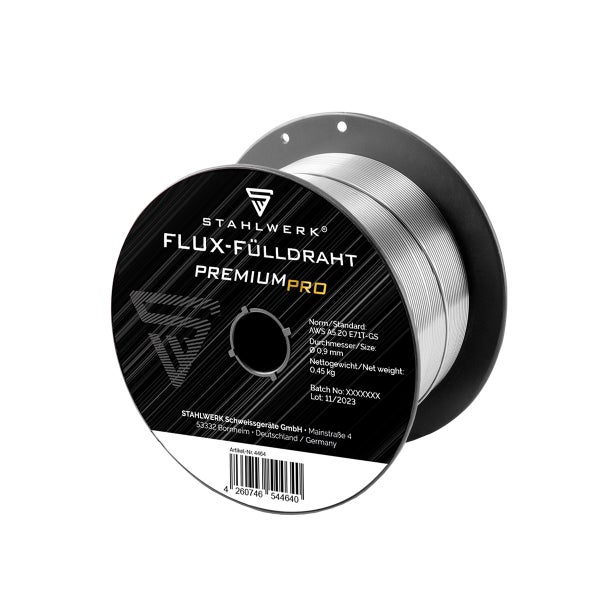 STAHLWERK Fülldraht 3er Set FLUX E71T-GS 0,9 mm 0,45 kg Drahtrolle D100 MIG MAG