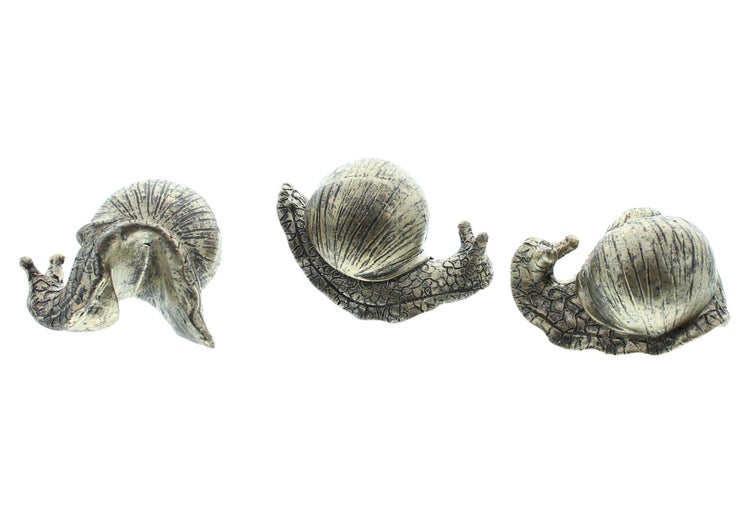 FRANK FLECHTWAREN | Figur Schnecke, 3er Set, POLYRESIN, 7,5 x 5 x 6 cm