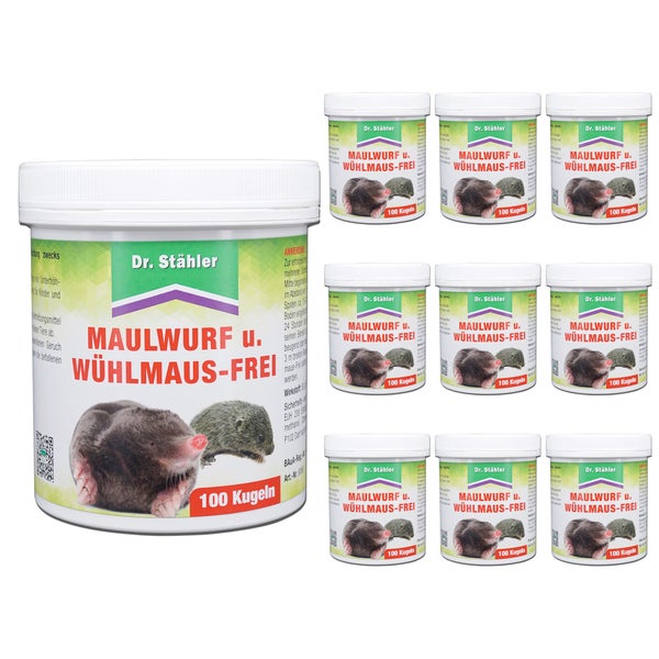 Maulwurf- und Wühlmausfrei Kugeln - Effektiver Schutz gegen Wühlmäuse und Maulwürfe - Für Garten, Wege & Grünflächen - Mit Eukalyptusöl - Langzeitwirkung bis 85 Tage