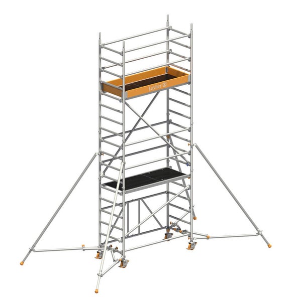 Rollgerüst mit Plattform und Werkzeugablage