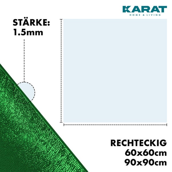 FLOORDIREKT Untersetzer Majesty  - mit abgeschrägter Kante für Blumentöpfe - Bodenschutz - Grün - 90 x 90 cm
