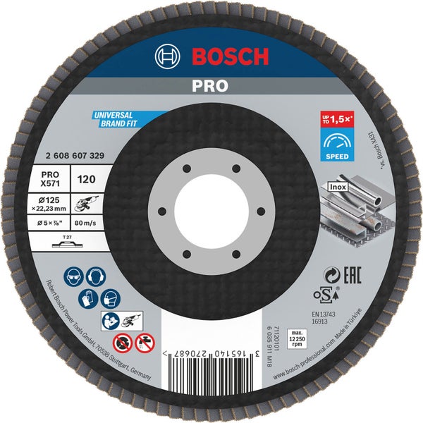 Bosch PRO X571 Fächerschleifscheibe 125 mm G120 - 2608607329