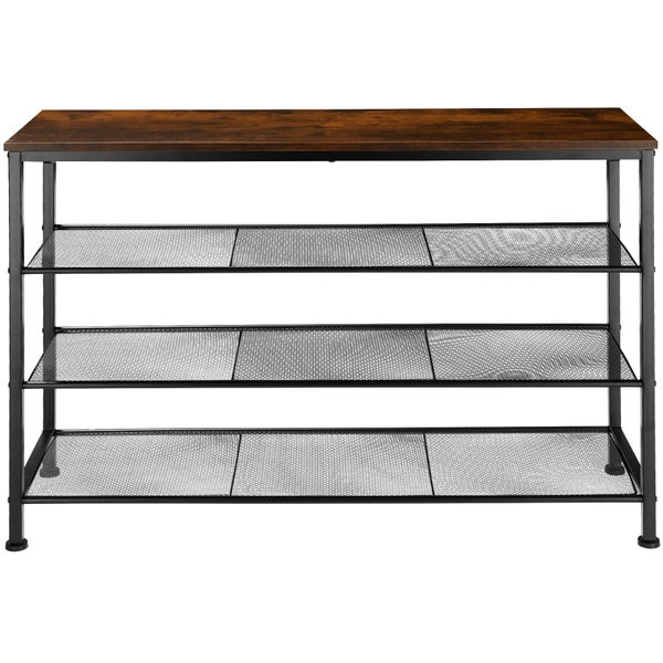 Schuhregal tectake Portsmouth 100 x 30,5 x 72,5 cm Industrial Style Industrial Holz dunkel, rustikal