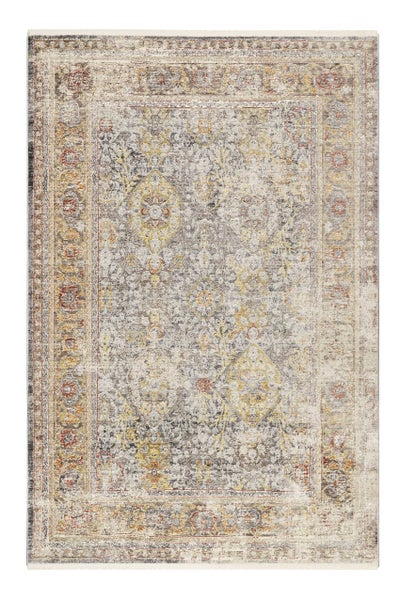 Teppich Grau Gelb Vintage Kurzflor SoHo Fashion WECONhome 120x170 cm