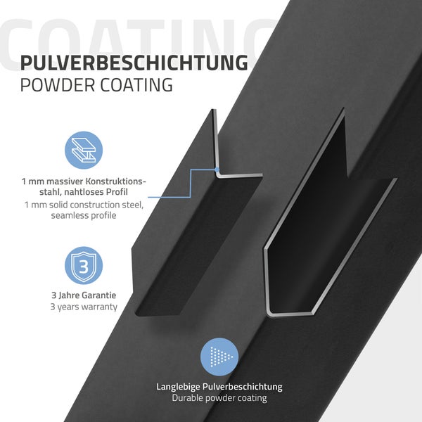 ML-Design 2er Set Tischbeine Loft 75x72 cm, Schwarz, Profil 8x2 cm, aus Stahl, Industriedesign, U-Form, Metall Tischgestell scandic, Tischkufen Tischuntergestell Möbelfüße, für Esstisch/Schreibtisch