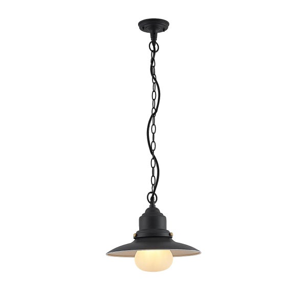Lindby Außenleuchte Roisin (spritzwassergeschützt (Maritim) in Alu aus Metall (1 flammig, E27) - Pendelleuchte außen
