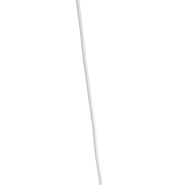 Weißes Textilkabel mit geflochtener Oberfläche für Lampen und Elektroinstallationen.