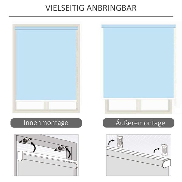 Outsunny Senkrechtmarkise, Vertikalmarkise mit Handkurbel,  200 x 120 cm, Polyesterstoff+Aluminium, Cremeweiß