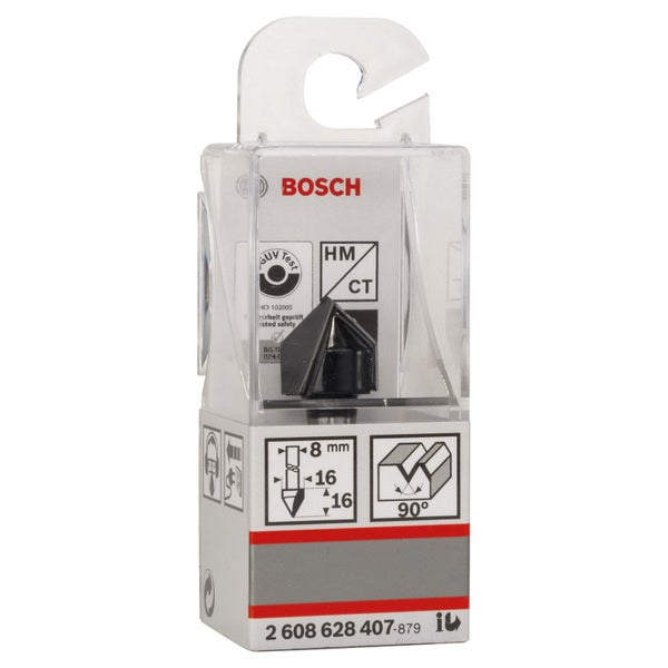 Bosch Logo. Bosch Nutfräser im Verpackung.