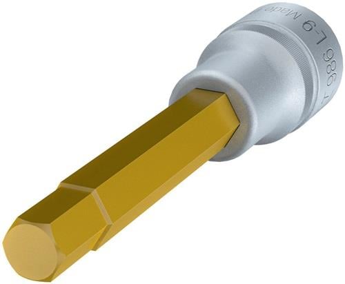 Hazet Steckschlüsseleinsatz 986L-9 1/2 Innen-6-kant SW 9 mm L 100 mm - 986L-9