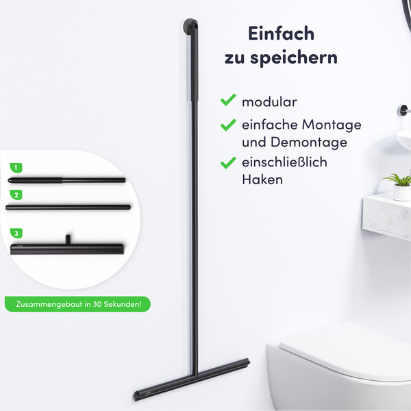 EAVY Wasserabzieher Edelstahl Schwarz 135 cm
